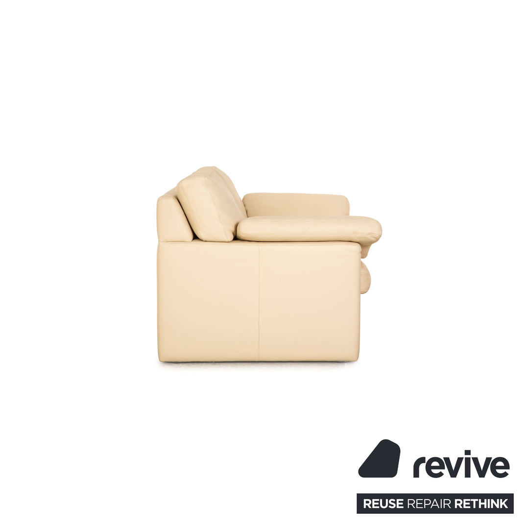 Erpo CL 300 Leder Sofa Garnitur Creme 2x Zweisitzer Hocker Couch