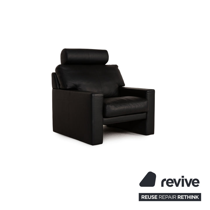 Erpo CL 300 Leder Sofa Garnitur Schwarz Zweisitzer Dreisitzer Sessel Couch
