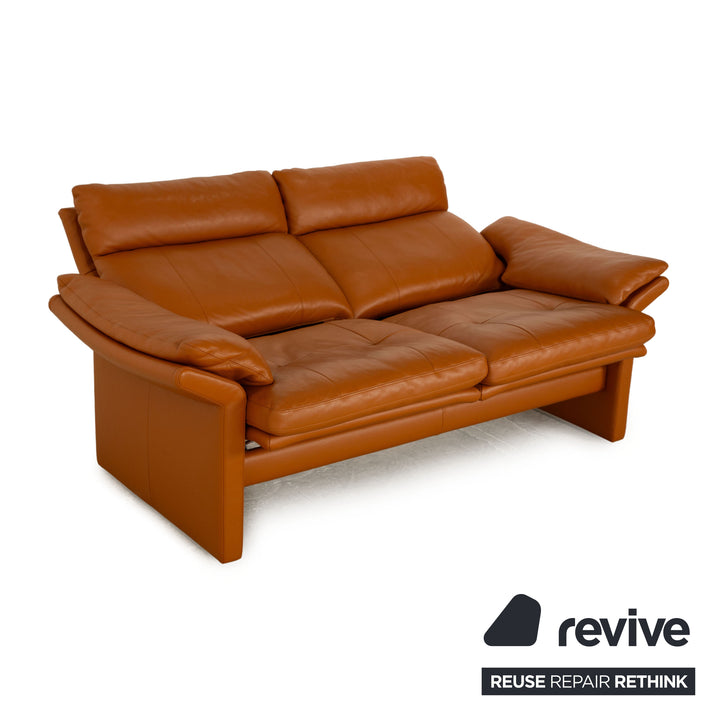 Erpo CL 300 leather two-seater brown sofa couch manual function