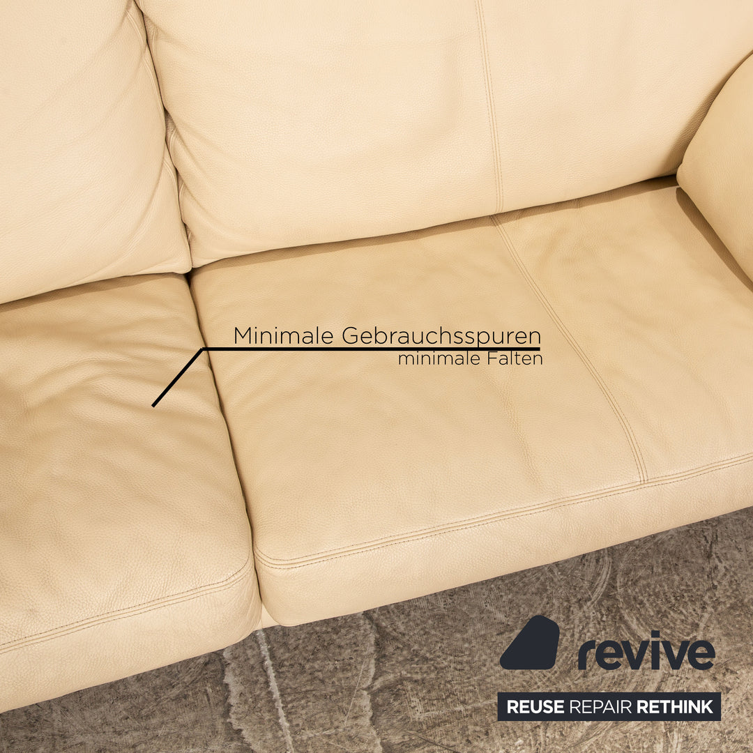 Erpo CL 300 Leder Zweisitzer Creme Sofa Couch
