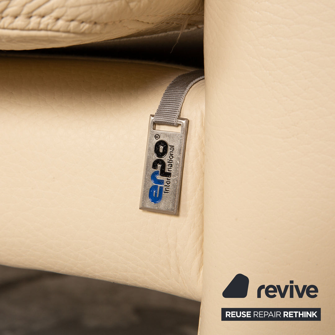 Erpo CL 300 Leder Zweisitzer Creme Sofa Couch