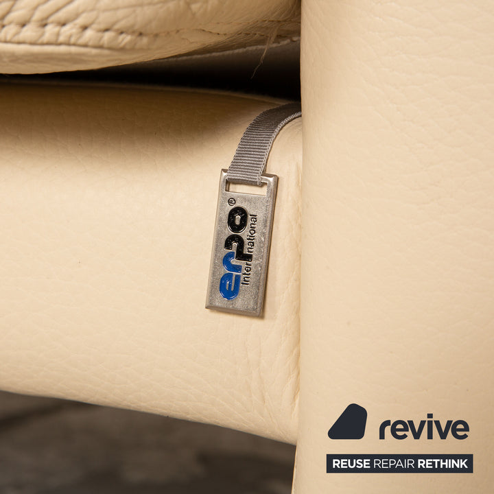Erpo CL 300 Leder Zweisitzer Creme Sofa Couch