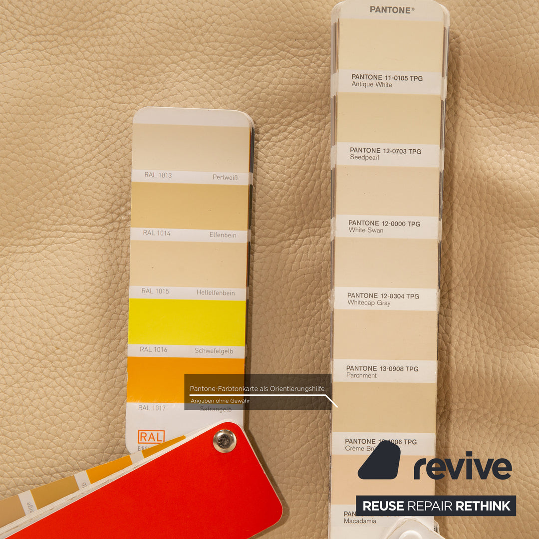 Erpo CL 300 Leder Zweisitzer Creme Sofa Couch