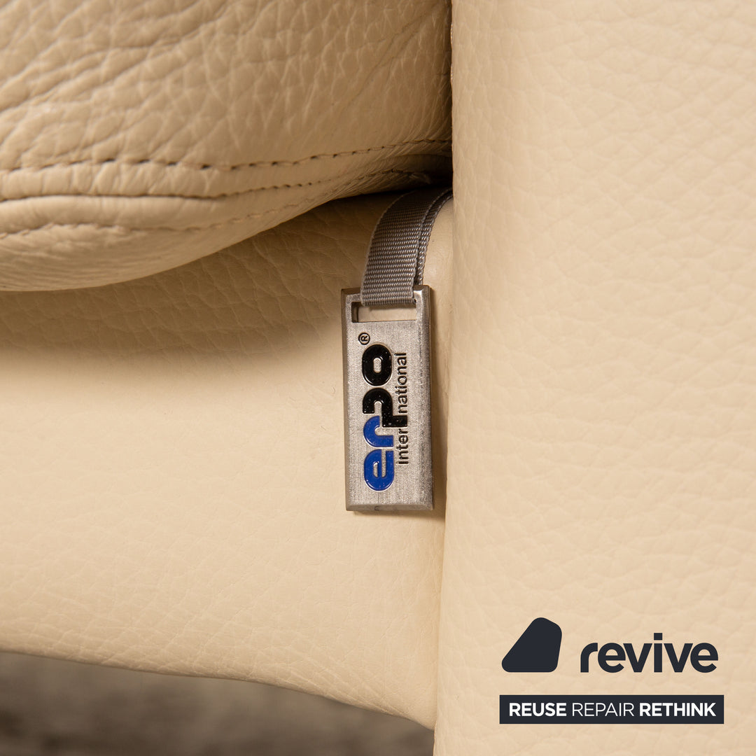Erpo CL 300 Leder Zweisitzer Creme Sofa Couch