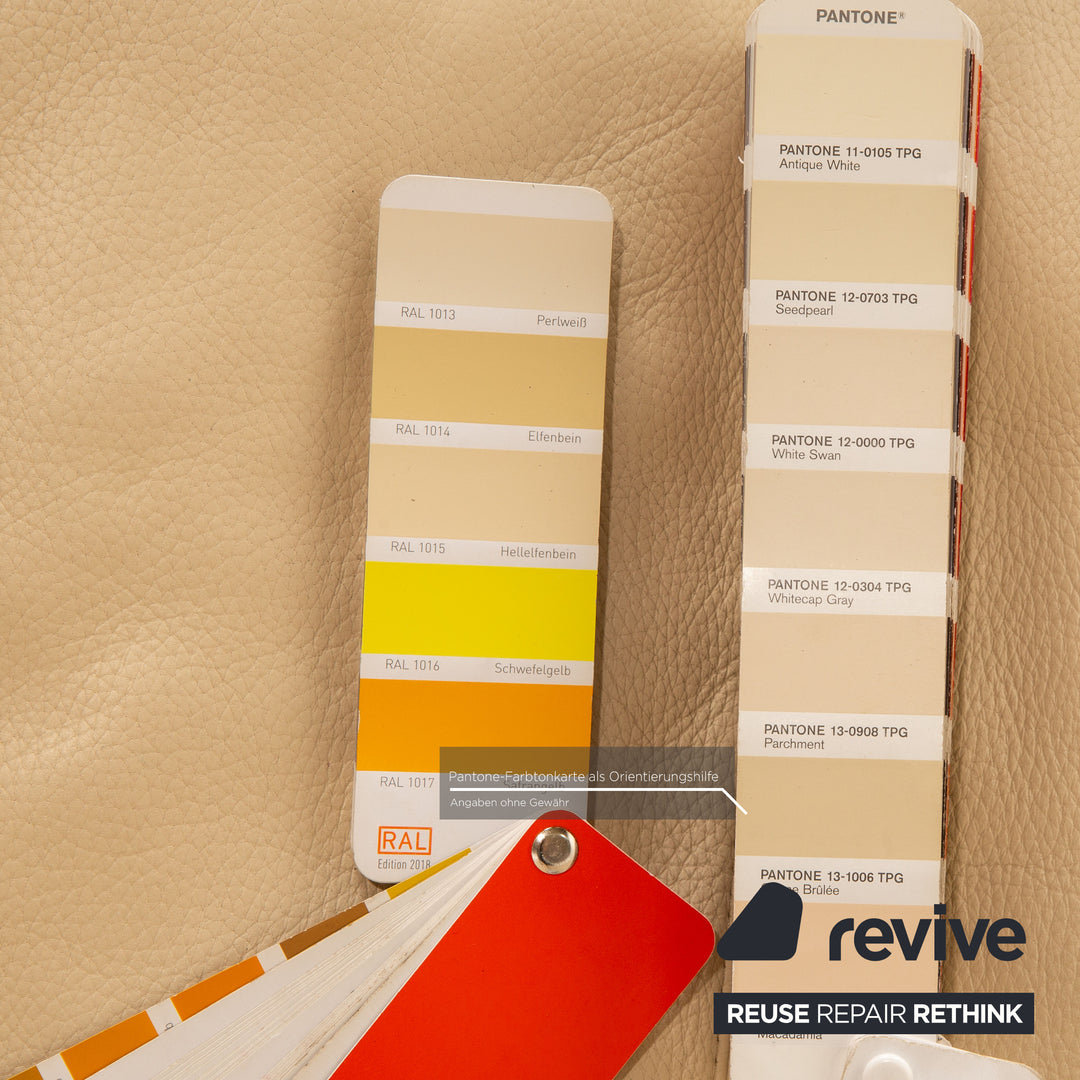 Erpo CL 300 Leder Zweisitzer Creme Sofa Couch