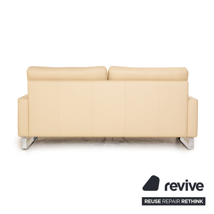 Erpo CL 500 leather three-seater cream sofa couch