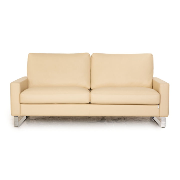 Erpo CL 500 Leder Dreisitzer Creme Sofa Couch