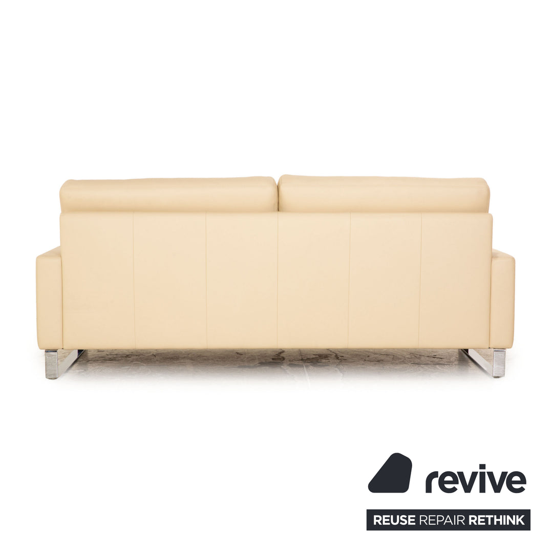 Erpo CL 500 leather three-seater cream sofa couch