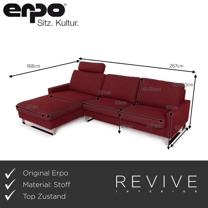 Erpo CL 500 Fabric Sofa Red Corner Sofa