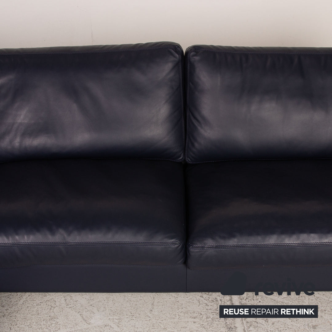 Erpo CL 650 Leather Sofa Blue Corner Sofa Couch