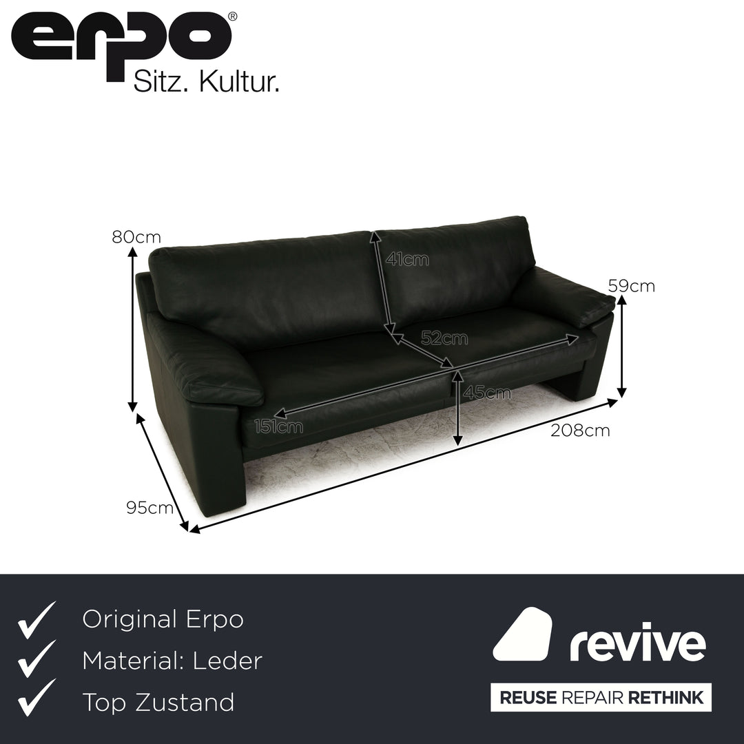 Erpo CL360 Leder Dreisitzer Grün Dünkelgrün Sofa Couch