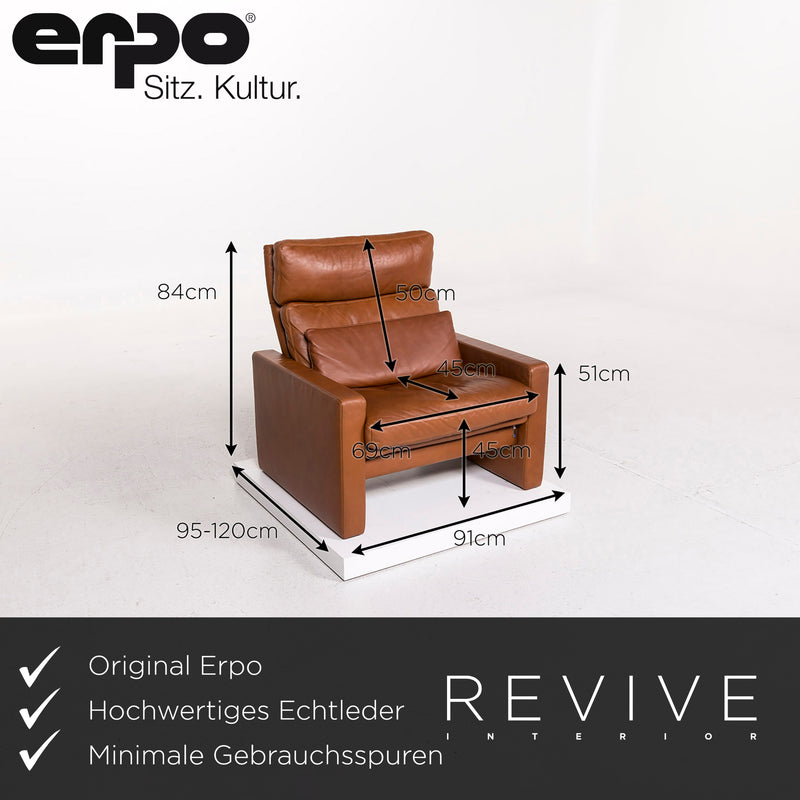 Erpo Leder Sessel Cognac Braun Relaxfunktion Funktion 