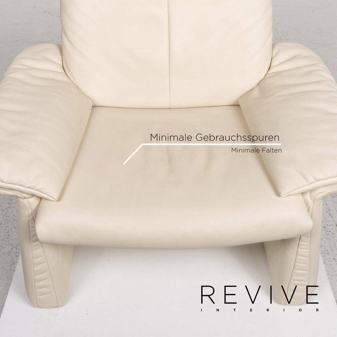 Erpo Leder Sessel Garnitur 1x Sessel 1x Hocker #13526