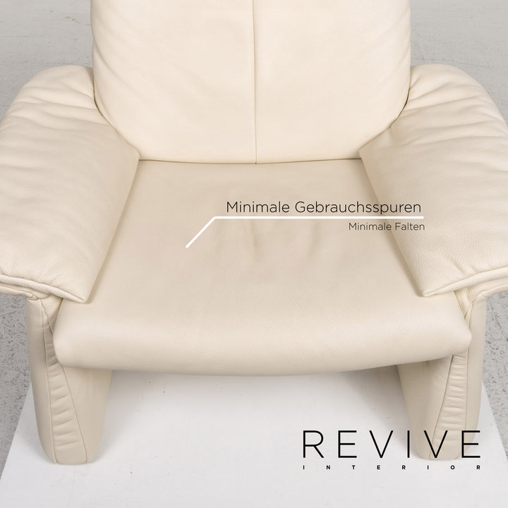 Erpo Leder Sessel Garnitur 1x Sessel 1x Hocker #13526