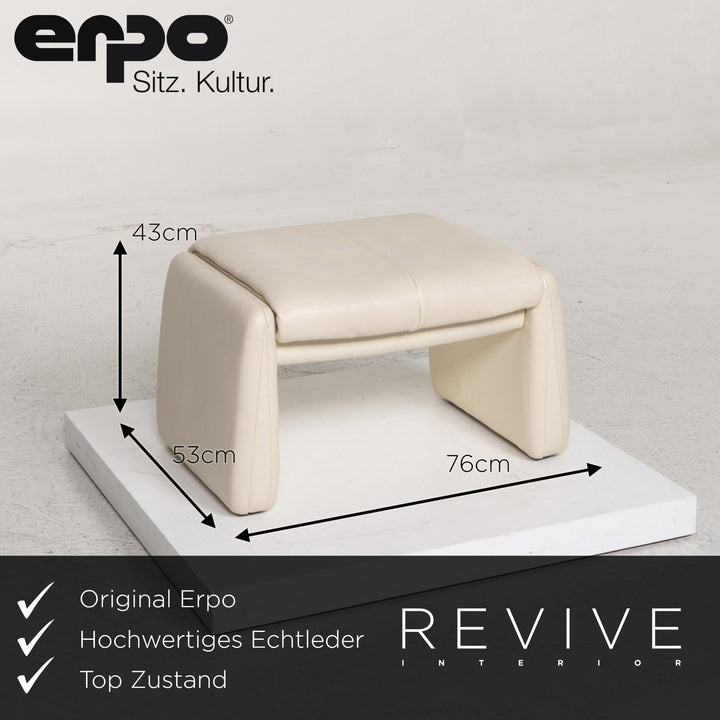 Erpo Leder Sessel Garnitur 1x Sessel 1x Hocker #13526