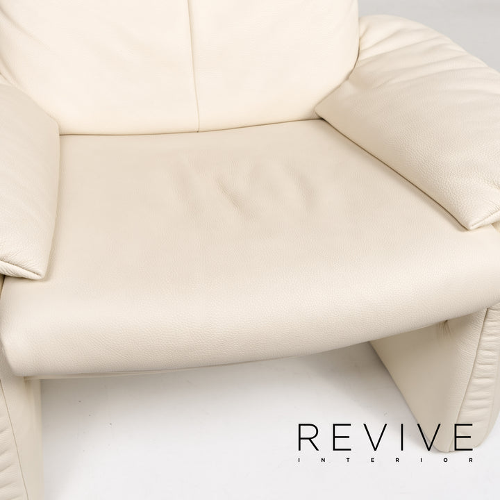 Erpo Leder Sessel Garnitur 1x Sessel 1x Hocker #13526