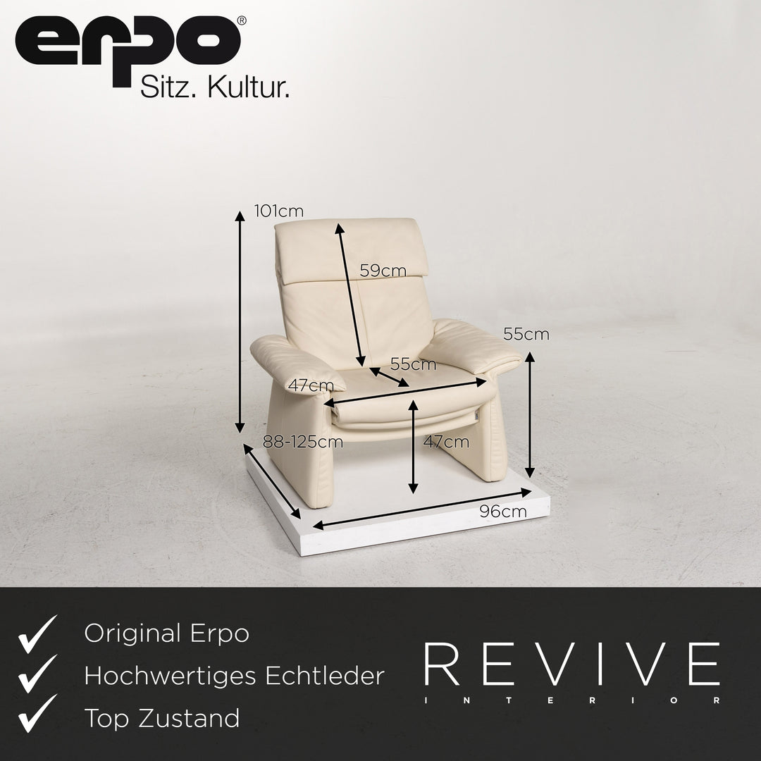 Erpo Leder Sessel Garnitur 1x Sessel 1x Hocker #13526