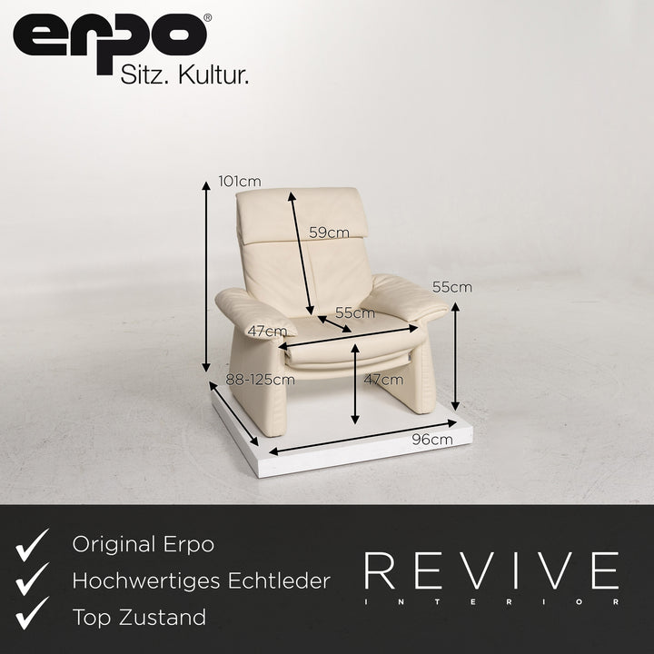 Erpo Leder Sessel Garnitur 1x Sessel 1x Hocker #13526