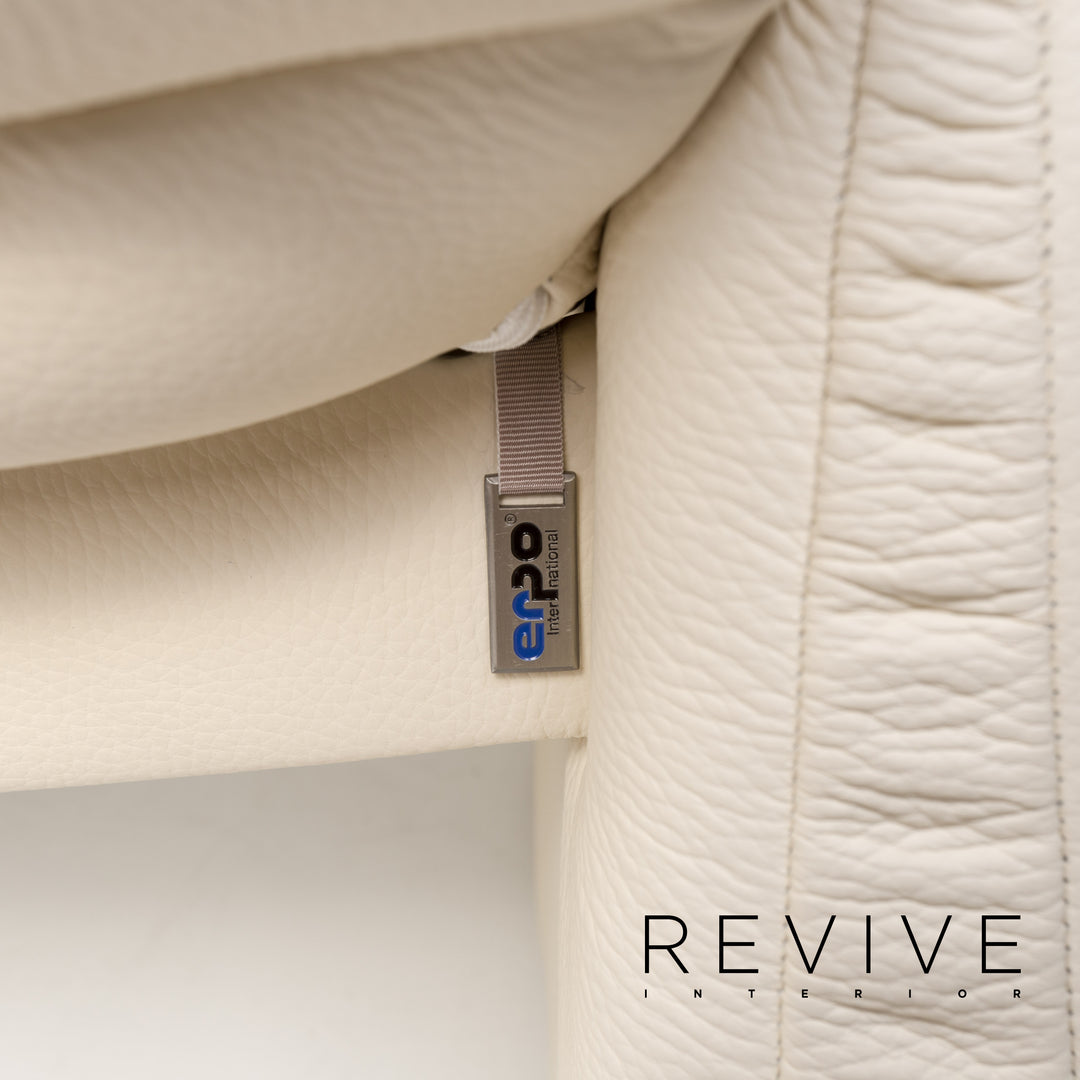 Erpo Leder Sessel Garnitur 1x Sessel 1x Hocker #13526