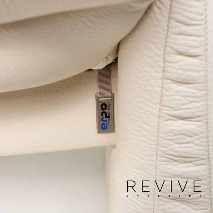 Erpo Leder Sessel Garnitur 1x Sessel 1x Hocker #13526