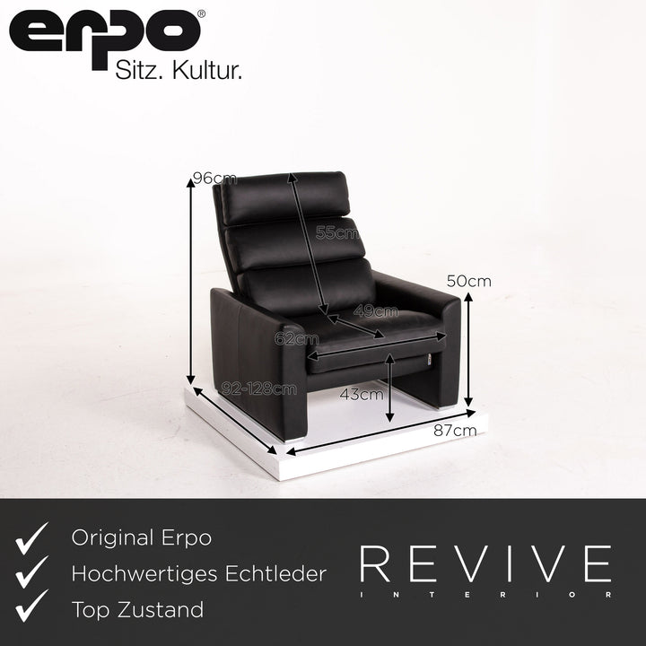 Erpo Soho Leder Sessel Schwarz Relaxfunktion Funktion Relaxsessel #14001
