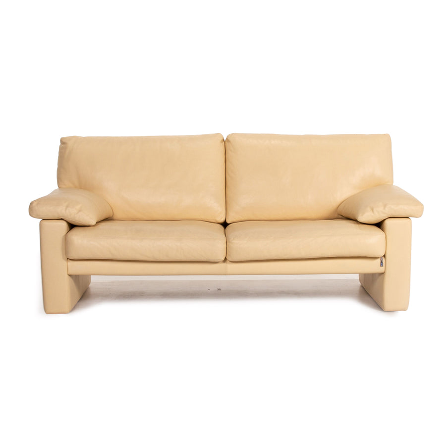 Erpo Leder Sofa Beige Zweisitzer Couch #13682