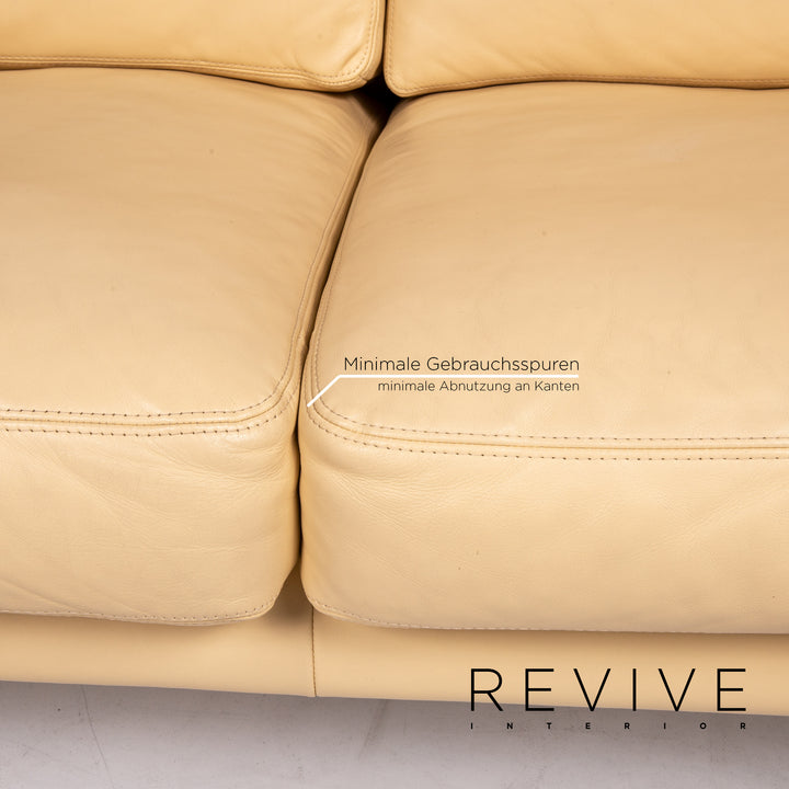 Erpo Leder Sofa Beige Zweisitzer Couch #13682
