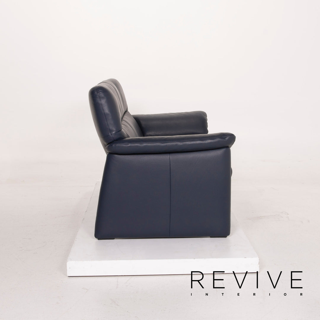 Erpo Leder Sofa Blau Dreisitzer #15033