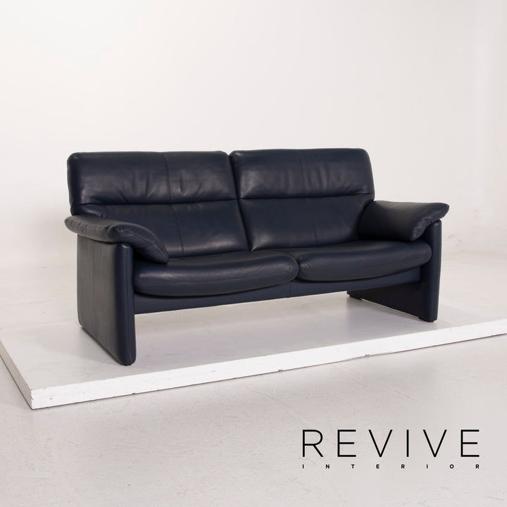 Erpo Leder Sofa Blau Dreisitzer #15033