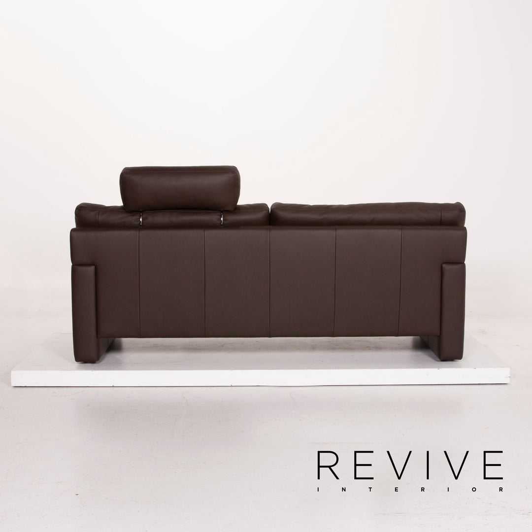 Erpo Leder Sofa Dunkelbraun Dreisitzer #15029