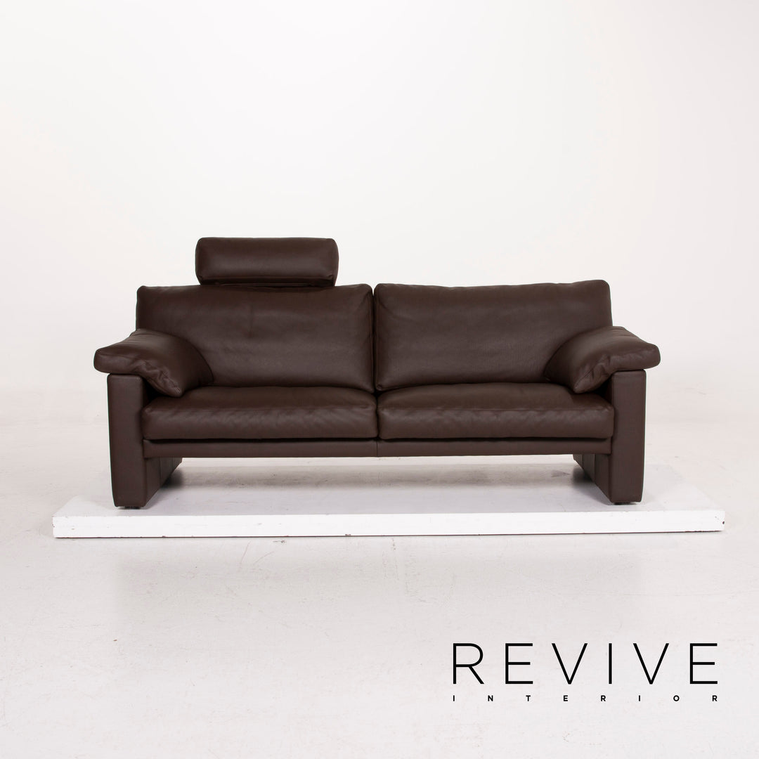 Erpo Leder Sofa Dunkelbraun Dreisitzer #15029