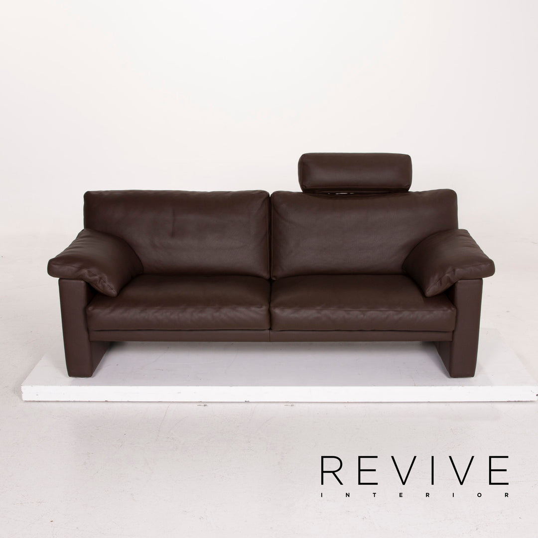 Erpo Leder Sofa Dunkelbraun Dreisitzer #15029