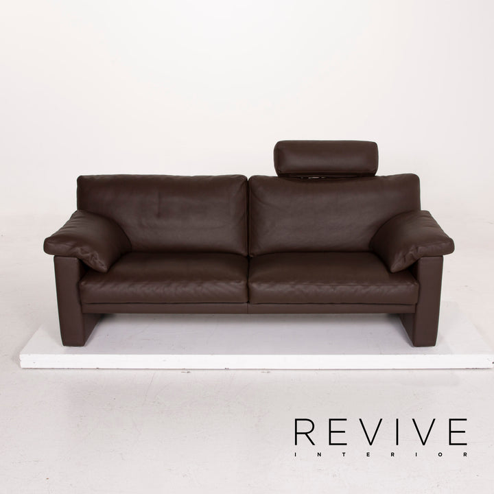 Erpo Leder Sofa Dunkelbraun Dreisitzer #15029