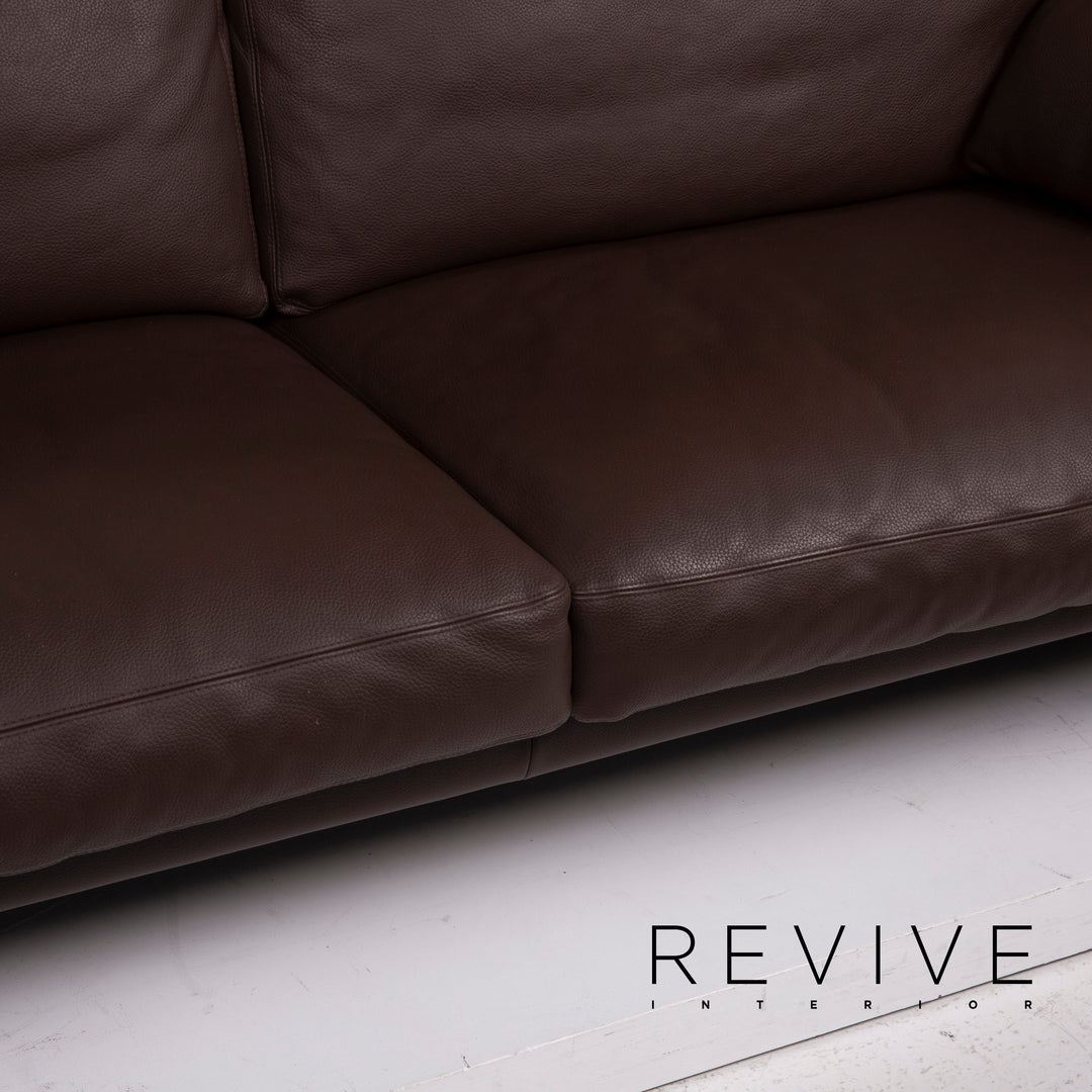 Erpo Leder Sofa Dunkelbraun Dreisitzer #15029