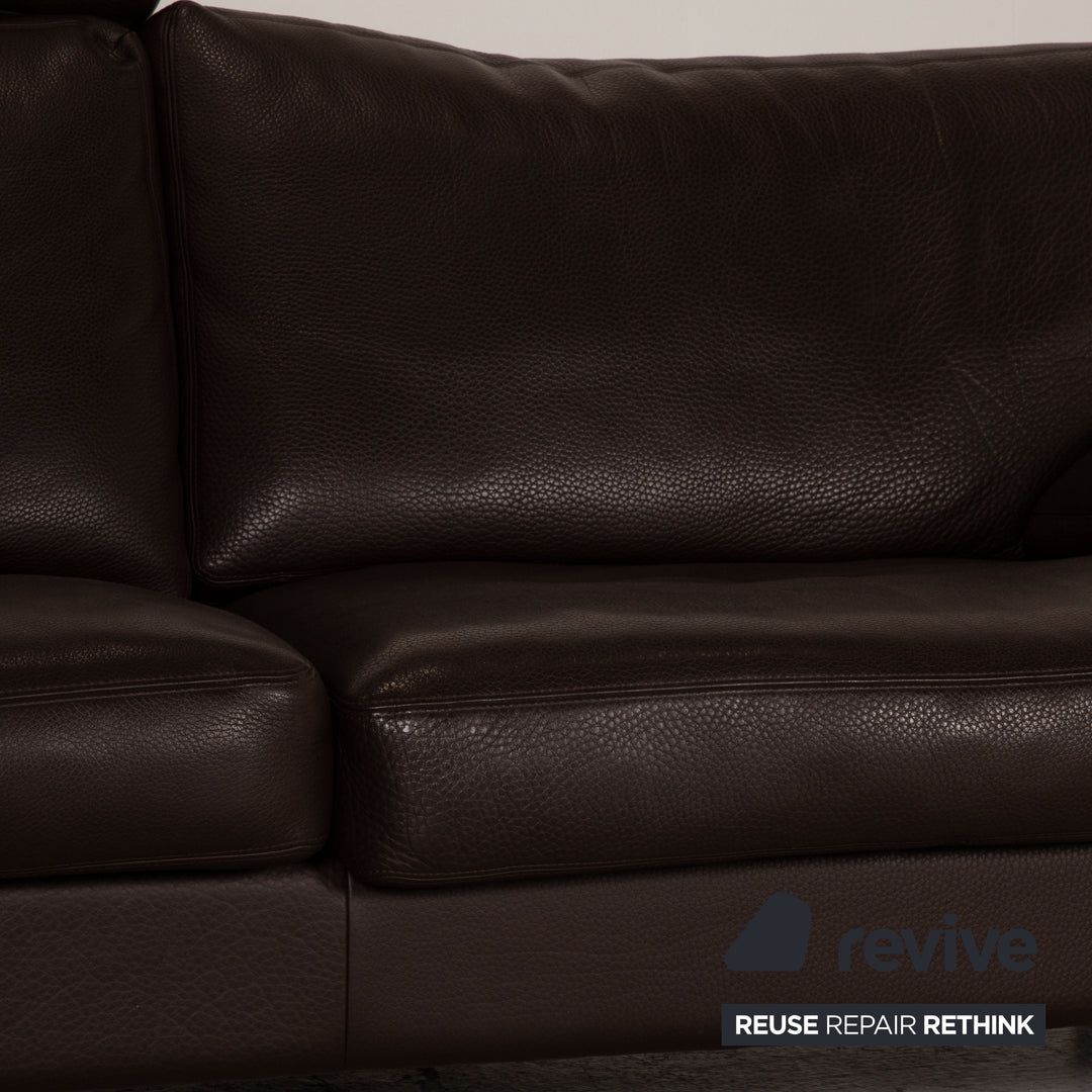 Erpo Leder Sofa Dunkelbraun Ecksofa Couch