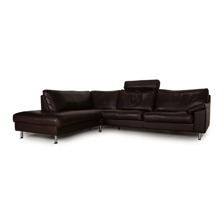 Erpo Leder Sofa Dunkelbraun Ecksofa Couch