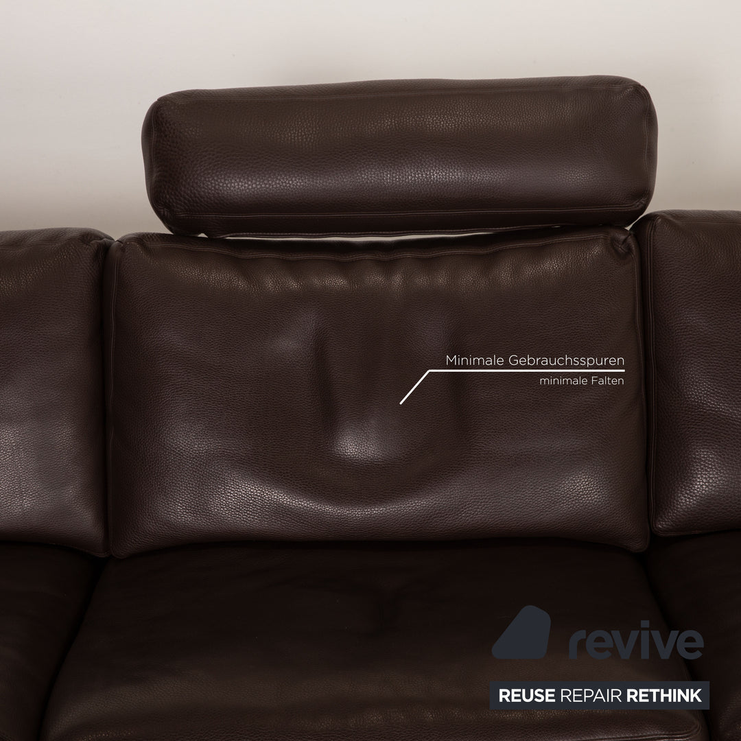 Erpo Leder Sofa Dunkelbraun Ecksofa Couch