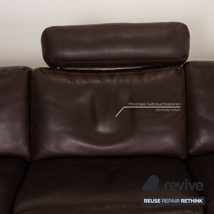 Erpo Leder Sofa Dunkelbraun Ecksofa Couch