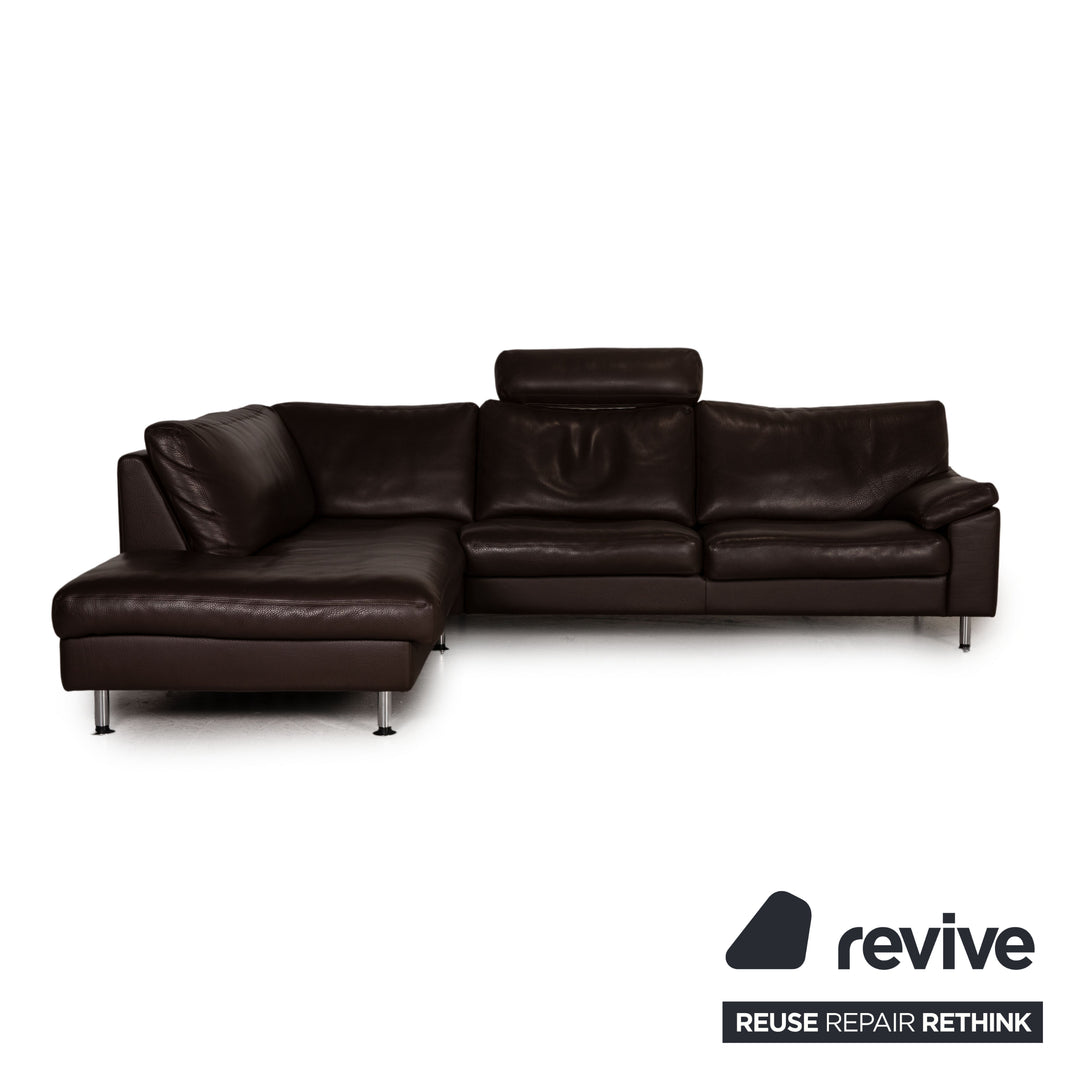 Erpo Leder Sofa Dunkelbraun Ecksofa Couch