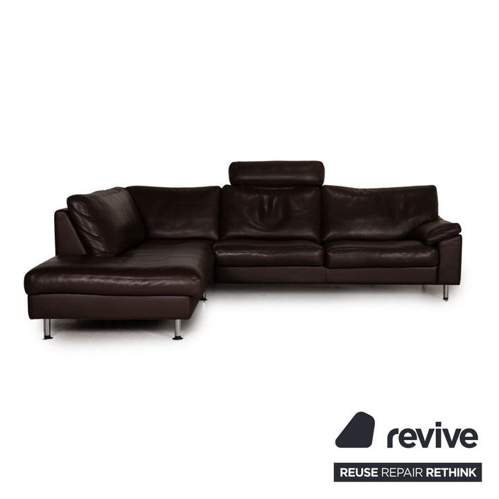Erpo Leder Sofa Dunkelbraun Ecksofa Couch