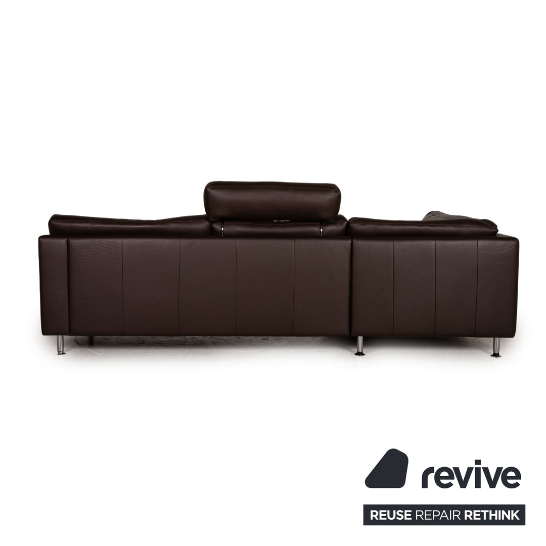 Erpo Leder Sofa Dunkelbraun Ecksofa Couch