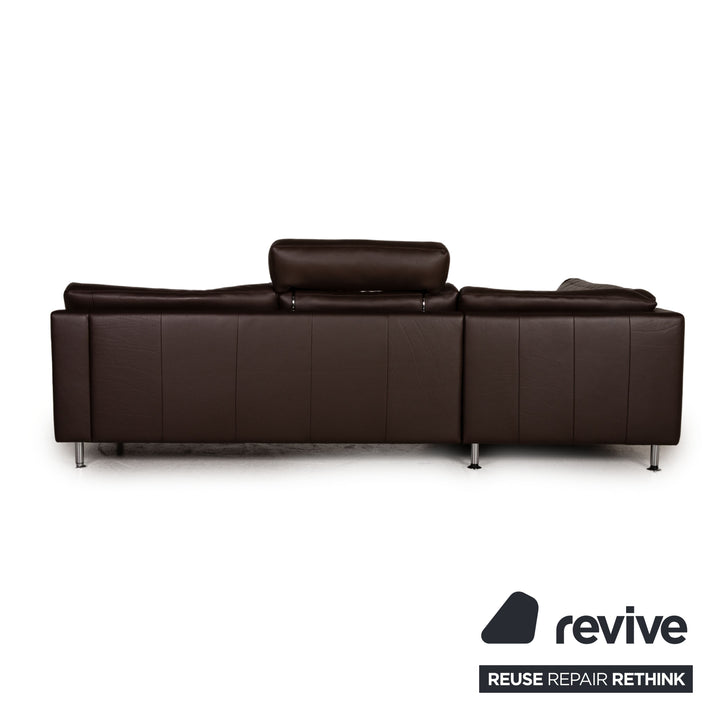 Erpo Leder Sofa Dunkelbraun Ecksofa Couch
