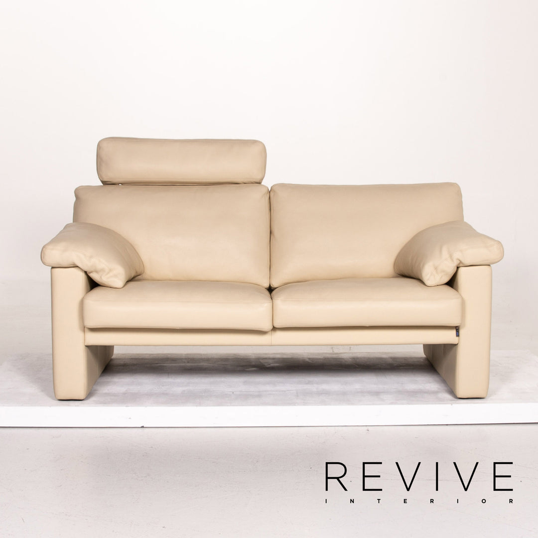 Erpo CL 400 Leder Sofa Garnitur Creme 1x Zweisitzer 1x Hocker Funktion #14510