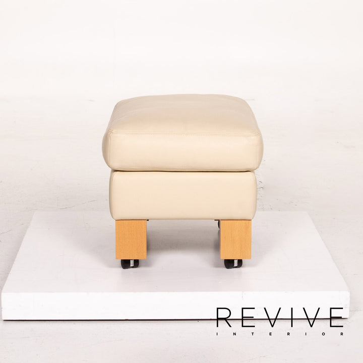 Erpo CL 400 Leder Sofa Garnitur Creme 1x Zweisitzer 1x Hocker Funktion #14510