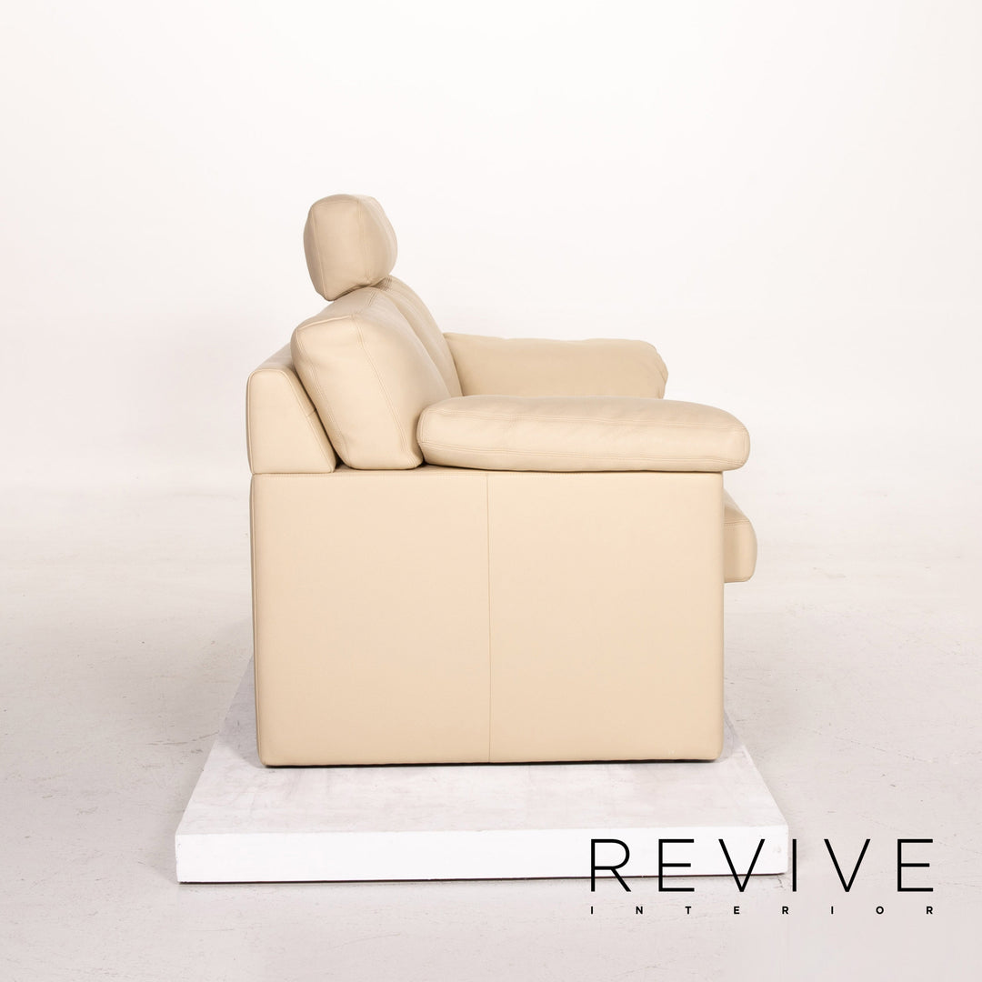Erpo CL 400 Leder Sofa Garnitur Creme 1x Zweisitzer 1x Hocker Funktion #14510