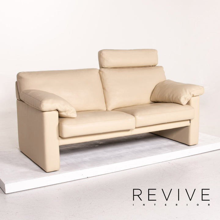 Erpo CL 400 Leder Sofa Garnitur Creme 1x Zweisitzer 1x Hocker Funktion #14510