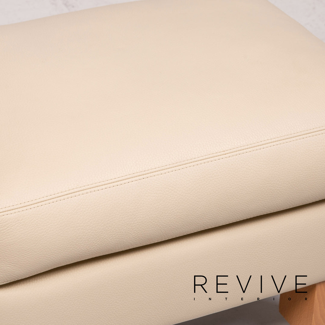 Erpo CL 400 Leder Sofa Garnitur Creme 1x Zweisitzer 1x Hocker Funktion #14510