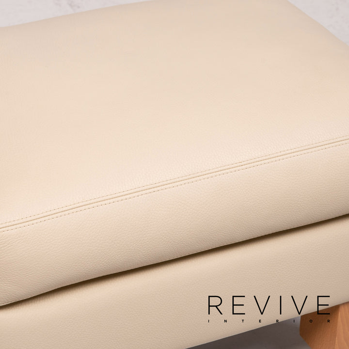 Erpo CL 400 Leder Sofa Garnitur Creme 1x Zweisitzer 1x Hocker Funktion #14510