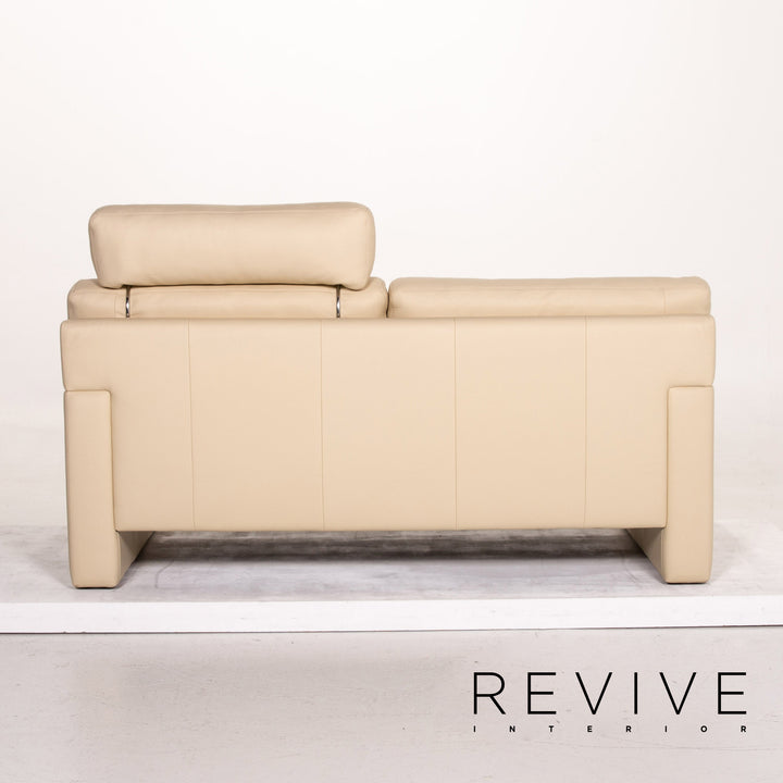 Erpo CL 400 Leder Sofa Garnitur Creme 1x Zweisitzer 1x Hocker Funktion #14510