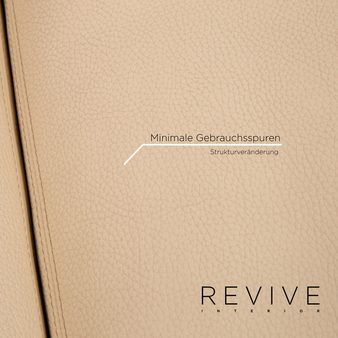 Erpo CL 400 Leder Sofa Garnitur Creme 1x Zweisitzer 1x Hocker Funktion #14510